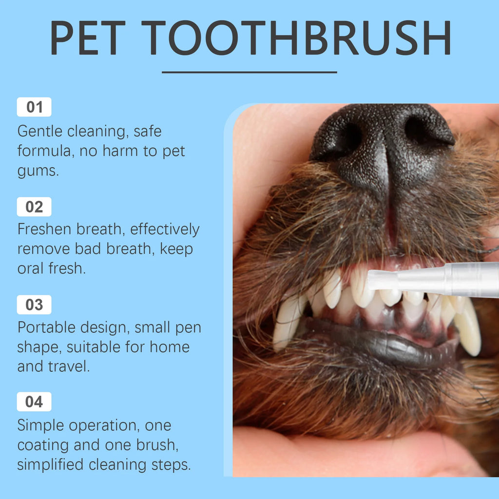 Pet Teeth Cleaning Toothbrush Pens Oral Solution Tartar Control Removing Bad Breath Small Cat And Dog Dental Care Toothbrush Pen