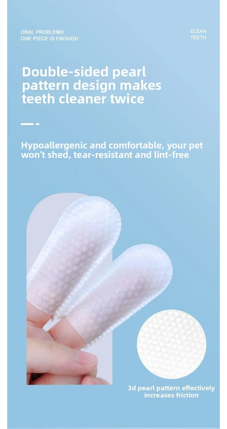 50Pcs/bottle Pet Finger Cover Toothbrush Cat Toothbrush Dog Bad Breath Teeth Cleaning Pet Toothpaste Cat Dog Toothbrush