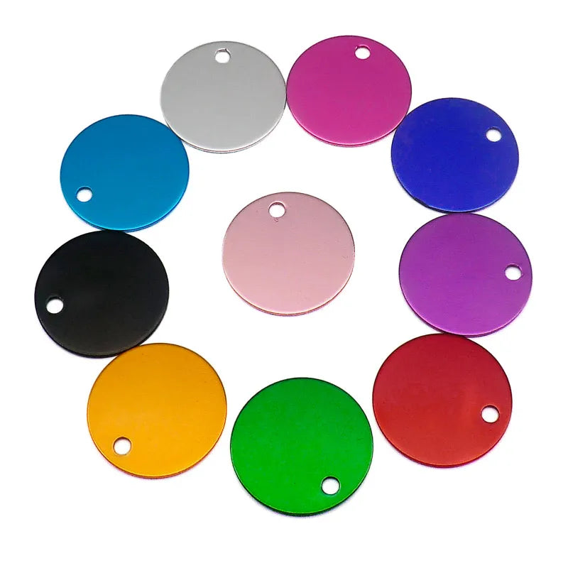 100Pcs Anodizing Aluminum Dog Tag Name Dog ID tags For Dog Collar Personalized Pet ID Dog Name Tag dog tag Customized Engraving