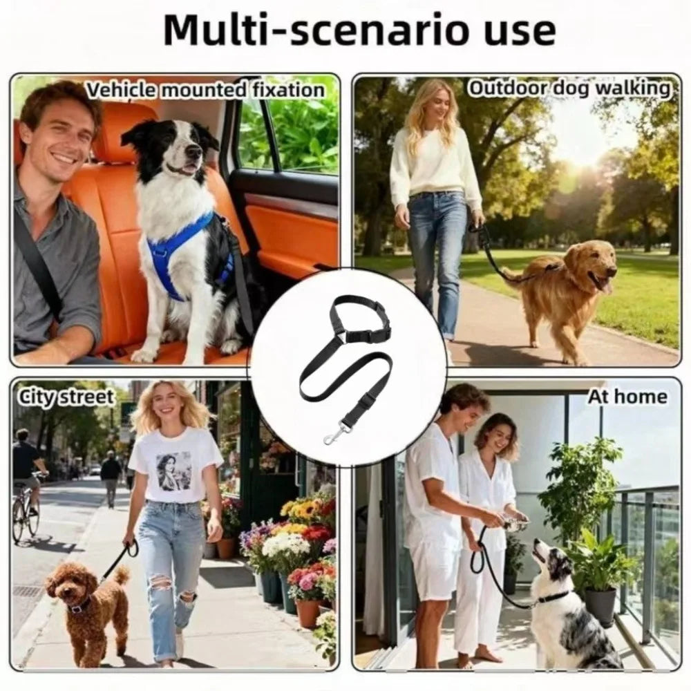 1pc Pet Dog And Cat Seat Belt, Car Headrest Restraint, Adjustable Safety Rope, Car Seat Belt