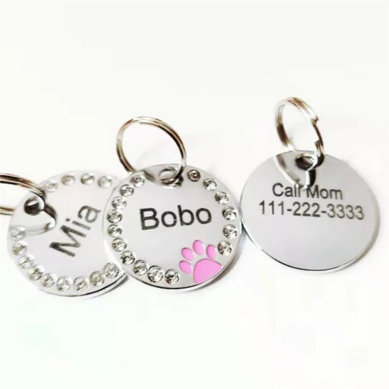 Dog Tag Personalized Pet Puppy Cat ID Tag Engraved Custom Dog Collar Accessories Customized Address Name Tag for Dogs Cats