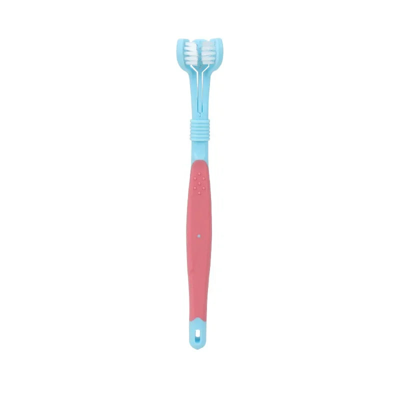 Three Sided Pet Toothbrush Three-Head Multi-angle Toothbrush Cleaning Dog Cat Brushes Bad Breath Teeth Care ToolS
