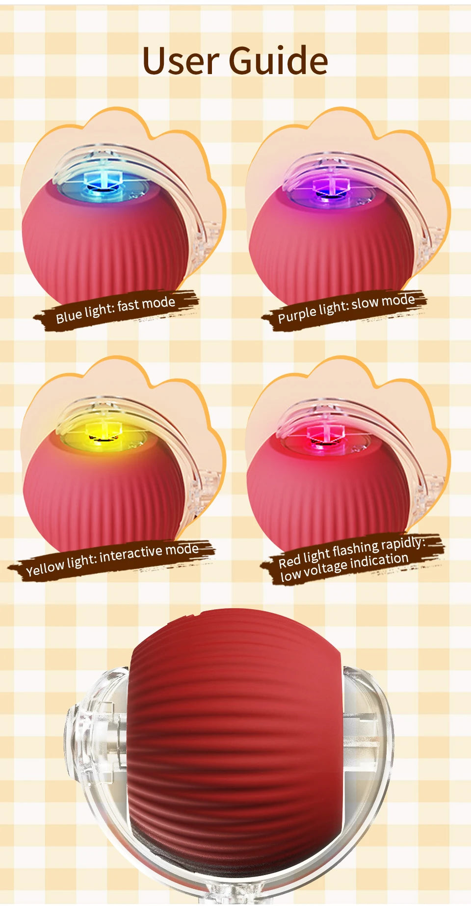 Cat and Dog Interactive Rolling Ball Toy Rechargeable Pet Electric Toy Teasing Cat Ball Teasing Dog Ball Automatic Rolling