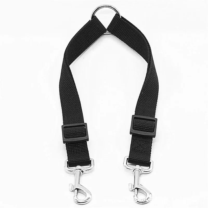 Nylon Pet Dog Leash Colorful Traction Rope Detachable One For Two Pet Dog Traction Leash Nylon Double Leash Kit For 2 Dogs