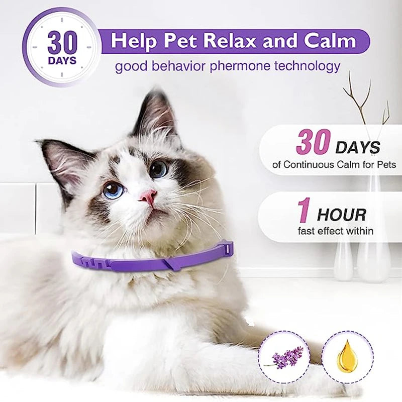 New 38/62CM Pet Calming Collar Cat And Dog Relieve Anxiety Protection Retractable Collars For Puppy Kitten Large Dogs Accessorie