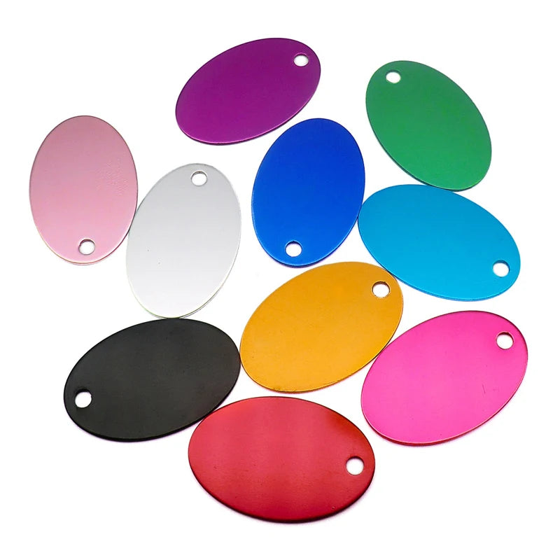 100Pcs Anodizing Aluminum Dog Tag Name Dog ID tags For Dog Collar Personalized Pet ID Dog Name Tag dog tag Customized Engraving