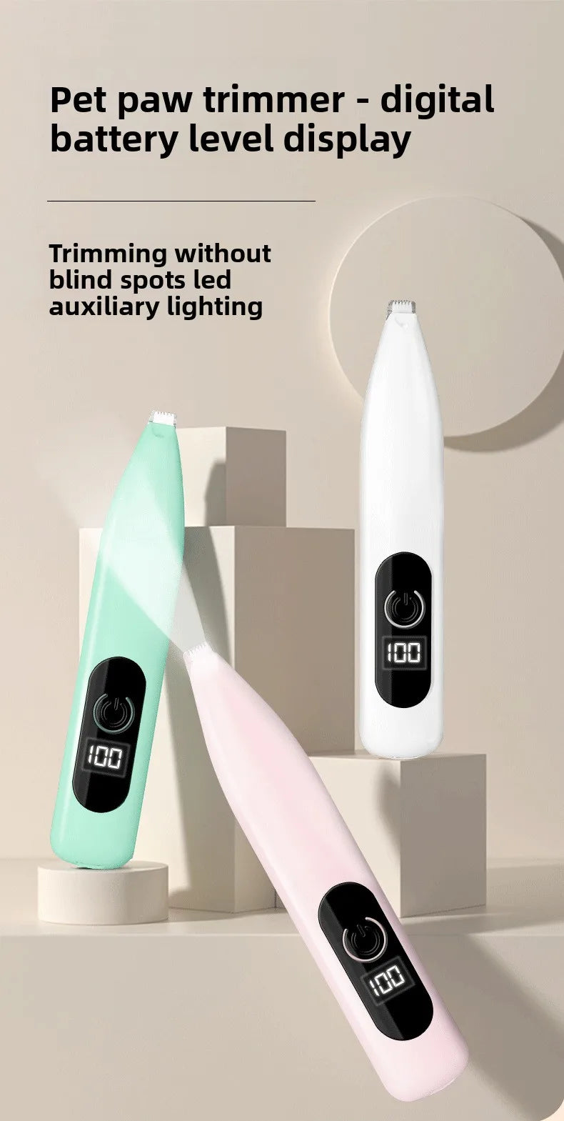 Hot Selling Cat Dog Shaving Foot Hair Charging LED Light Trimmer Foot Hair Clipper Pet Special Electric Clipper Electric Clipper