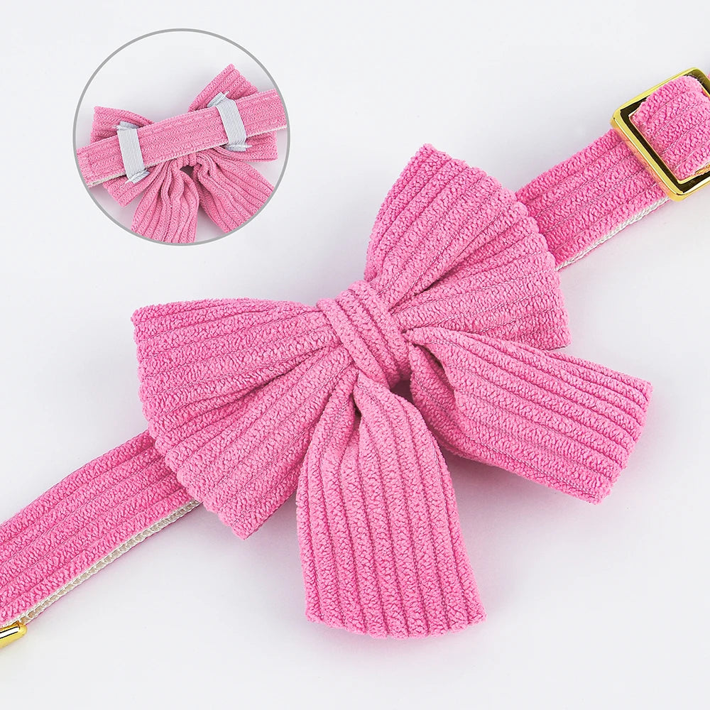 Personalized Dog Collar Big Bowtie Pet Dog ID Collars Free Engraving Cute Bowknot For Small Medium Dogs Cats Pet Accessories