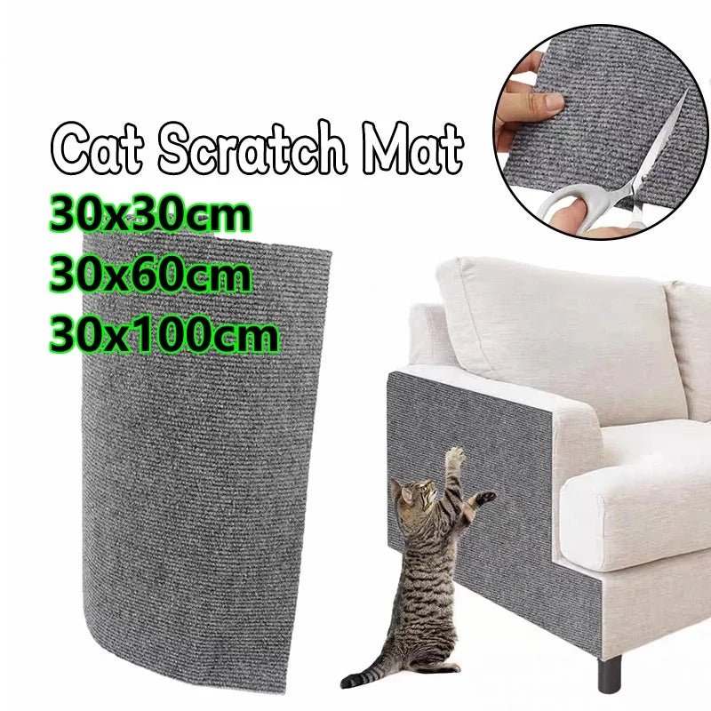Trimmable Anti-Cat Scratch Mat Self-Adhesive Carpet Pad Pet Scratcher Couch Corner Protector Indoor Sofa Wall Defense
