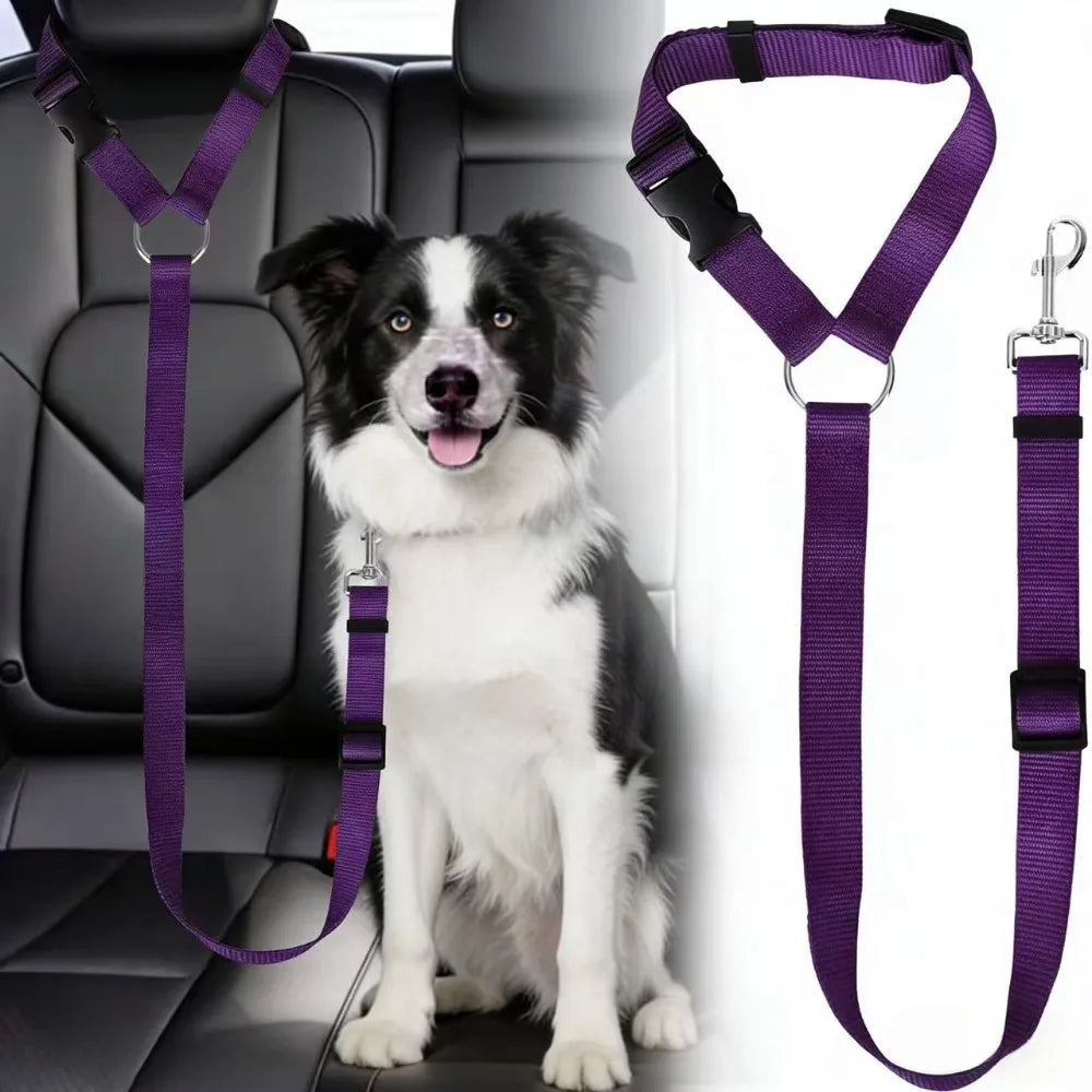 1pc Pet Dog And Cat Seat Belt, Car Headrest Restraint, Adjustable Safety Rope, Car Seat Belt