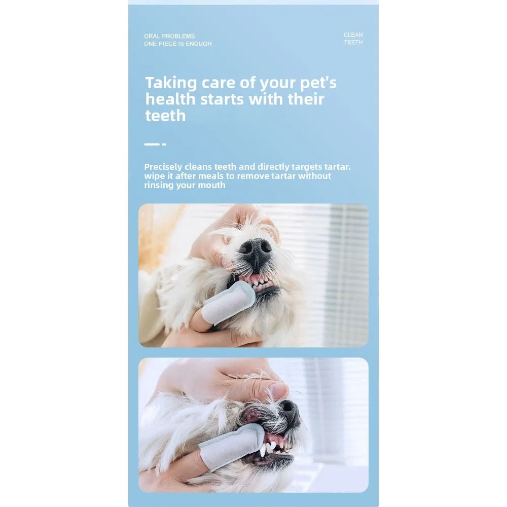 50Pcs/bottle Pet Finger Cover Toothbrush Cat Toothbrush Dog Bad Breath Teeth Cleaning Pet Toothpaste Cat Dog Toothbrush
