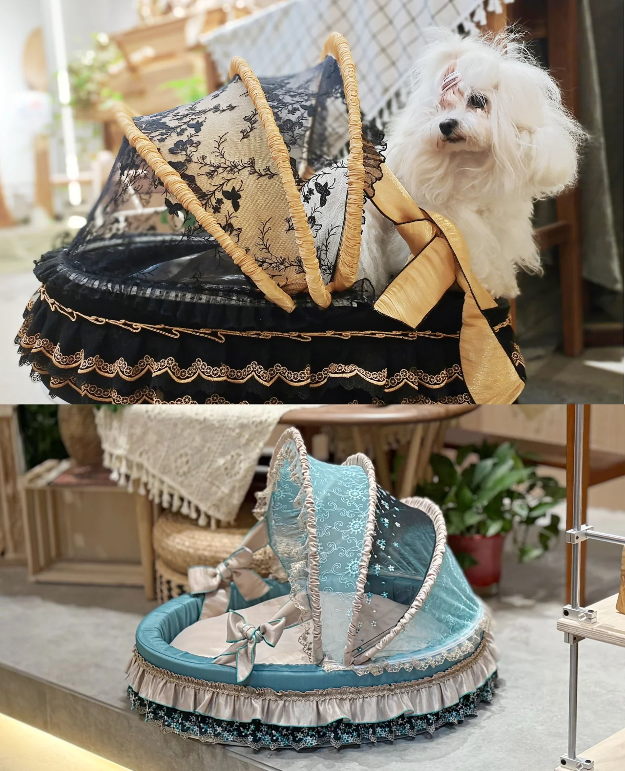 【 Top Stream Cute Pet Artifact 】 Dreamy Pet Home Dark Series Pet Cradle Bed Detachable and Washable Custom Cat and Dog Marzis