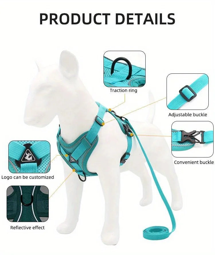 Cat Harness Vest Walking Lead Leash for Puppy Dogs Collar Polyester Adjustable Mesh Dog Harness for Small Medium Pet Accessories