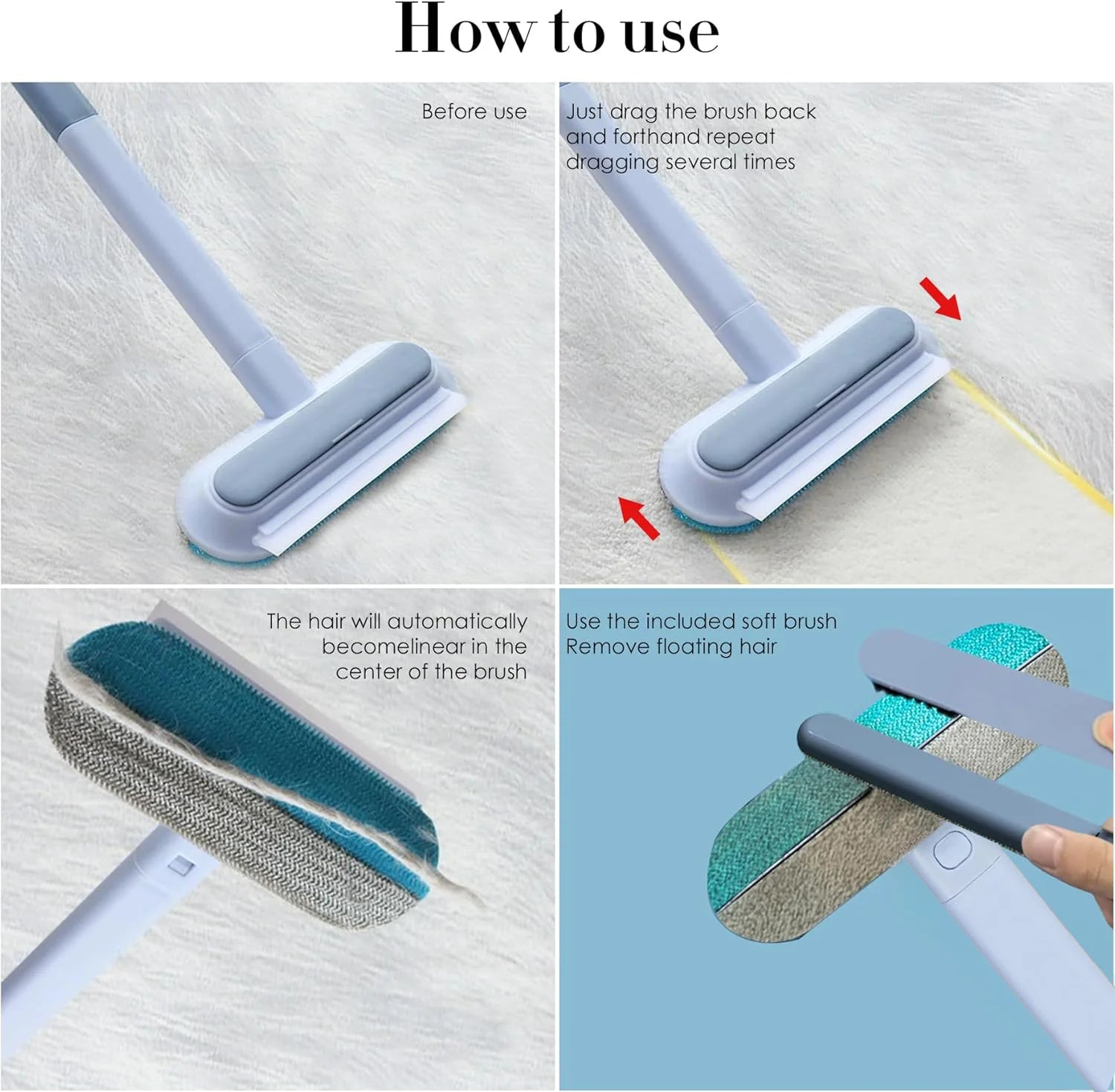 Multi-function Lint Cleaner Pet Cat Hair Remover Brush Manual Lint Cat Dog Hair Cleaning Tools Pet Supplies Household Washable