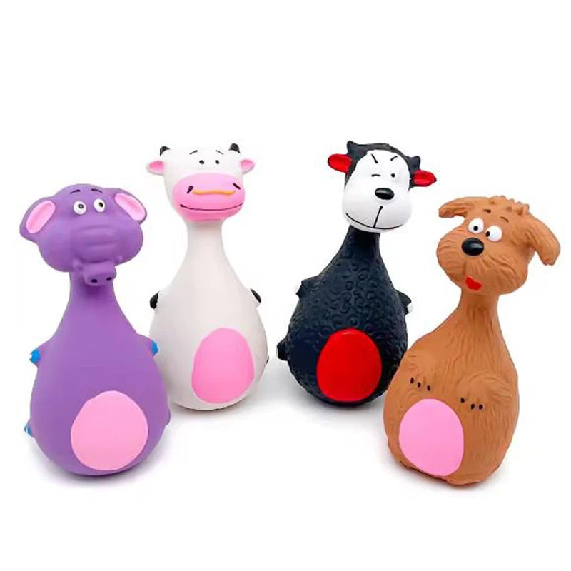 Dog Toys Sound Squeaky Elephant/Cow Animal Chew Pet Rubber Vocal Toys For Small Large Dogs Bite Resistant Interactive Toy