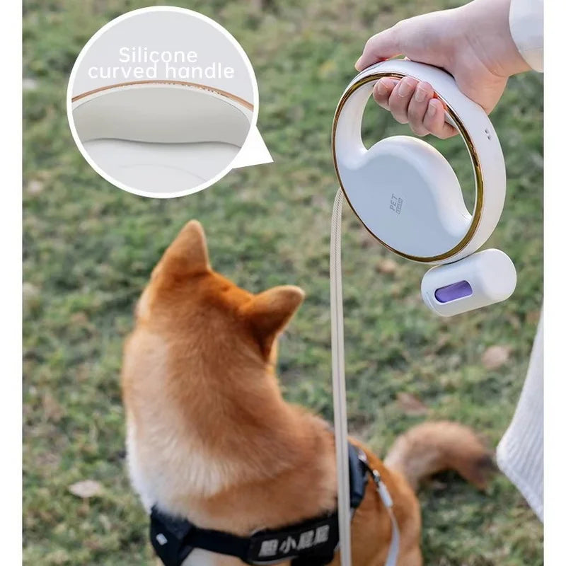 3m Automatic Retractable Pet Leash Long Dog Walking Traction Lead With Waste Bag Dispenser Puppy Durable Led Light Rope Supplies