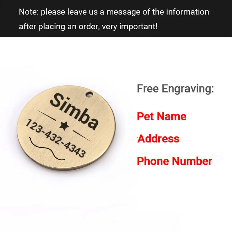 Personalized Address Tags For Dogs Id Tags Dog Tag Free Engraved Custom Dog Collar Cats Dog Name Tag Pet Id Anti-lost Nameplate