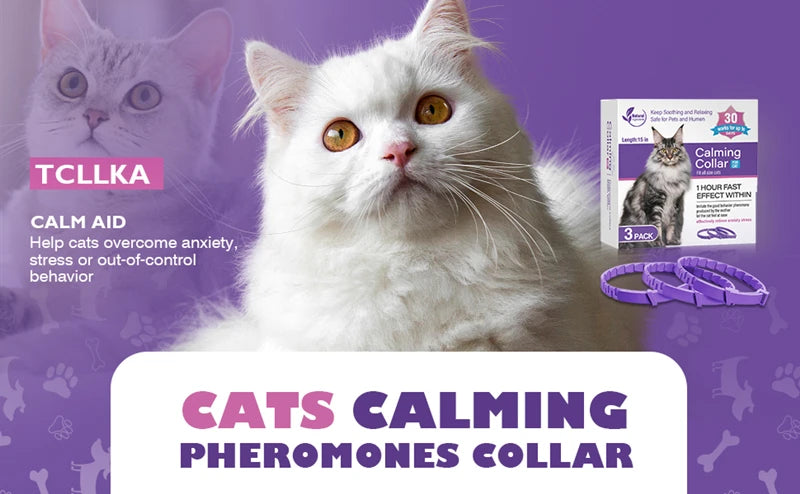 New 38/62CM Pet Calming Collar Cat And Dog Relieve Anxiety Protection Retractable Collars For Puppy Kitten Large Dogs Accessorie