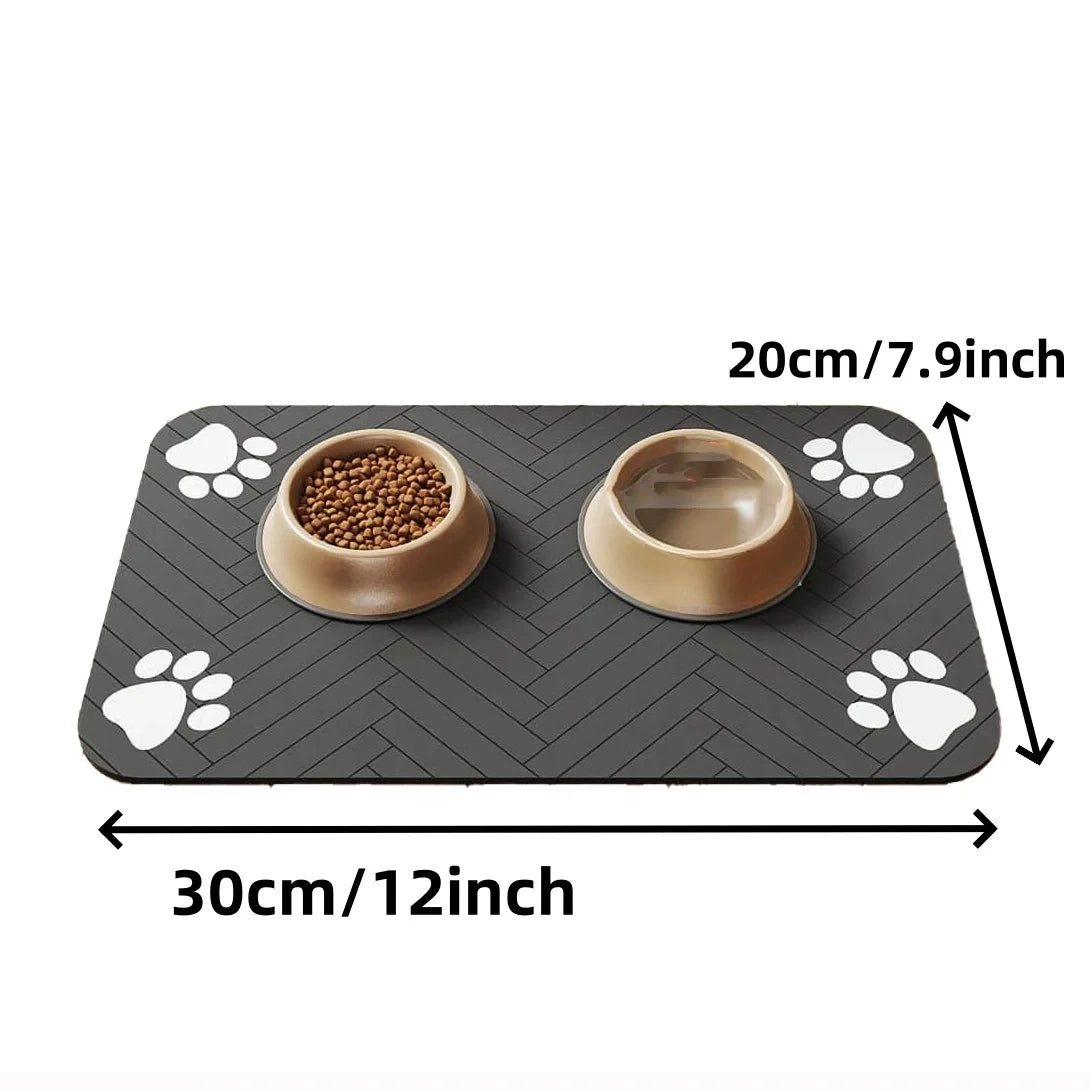 Waterproof Dog Food Mat – Heavy-Duty Non-Slip Feeding Tray with S/M Sizes for Messy Eaters, Durable Absorbent Diner Mat