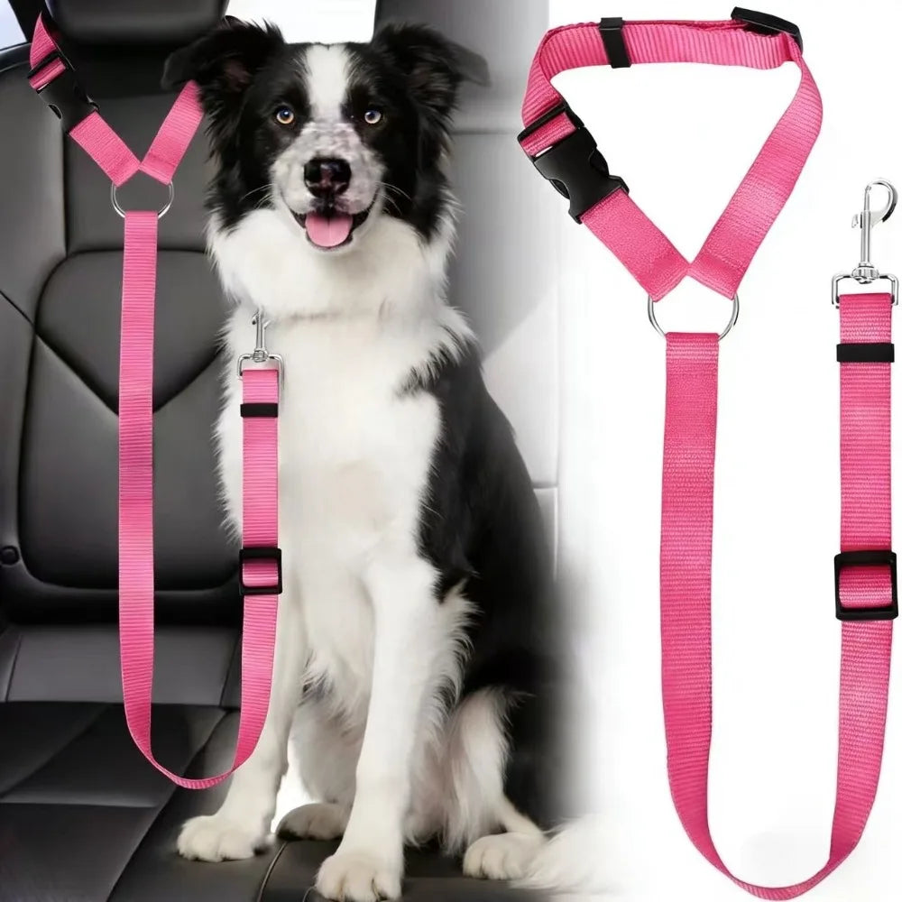 1pc Pet Dog And Cat Seat Belt, Car Headrest Restraint, Adjustable Safety Rope, Car Seat Belt