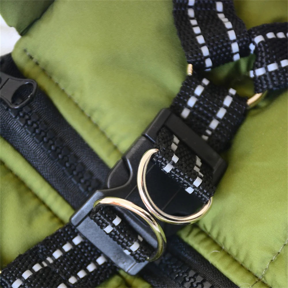 Waterproof Dog Jacket Vest with Reflective Harness Winter Pet Clothes for Small Medium Dogs Shiba Inu Doberman Outdoor Jackets