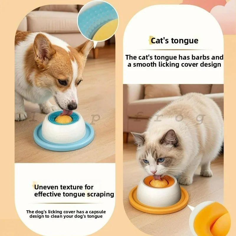 Anti-Spill Slow Food Licking Toy, Interactive Distracting Entertainment Toy, Self-amusing Feeding Tool for Kittens Puppies
