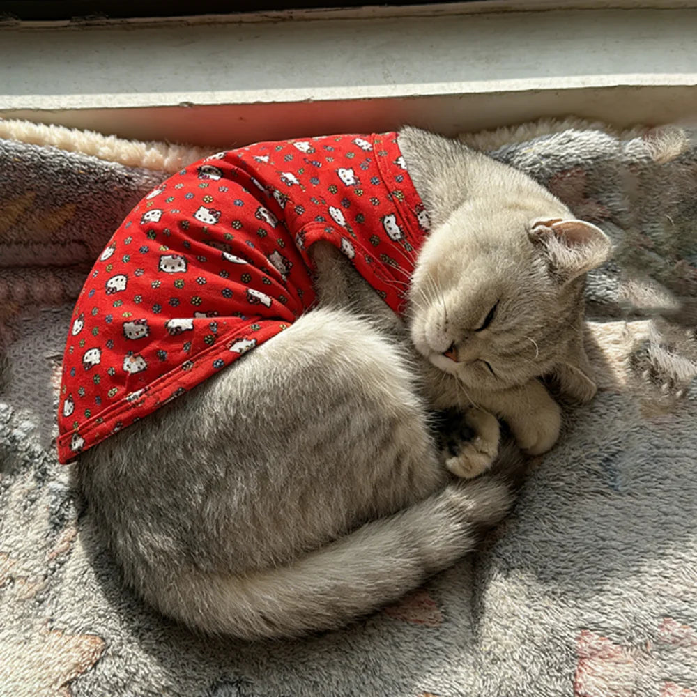 1pc  Fashionable full body printed pet vest, Sanrio's new soft pet sleeveless T-shirt