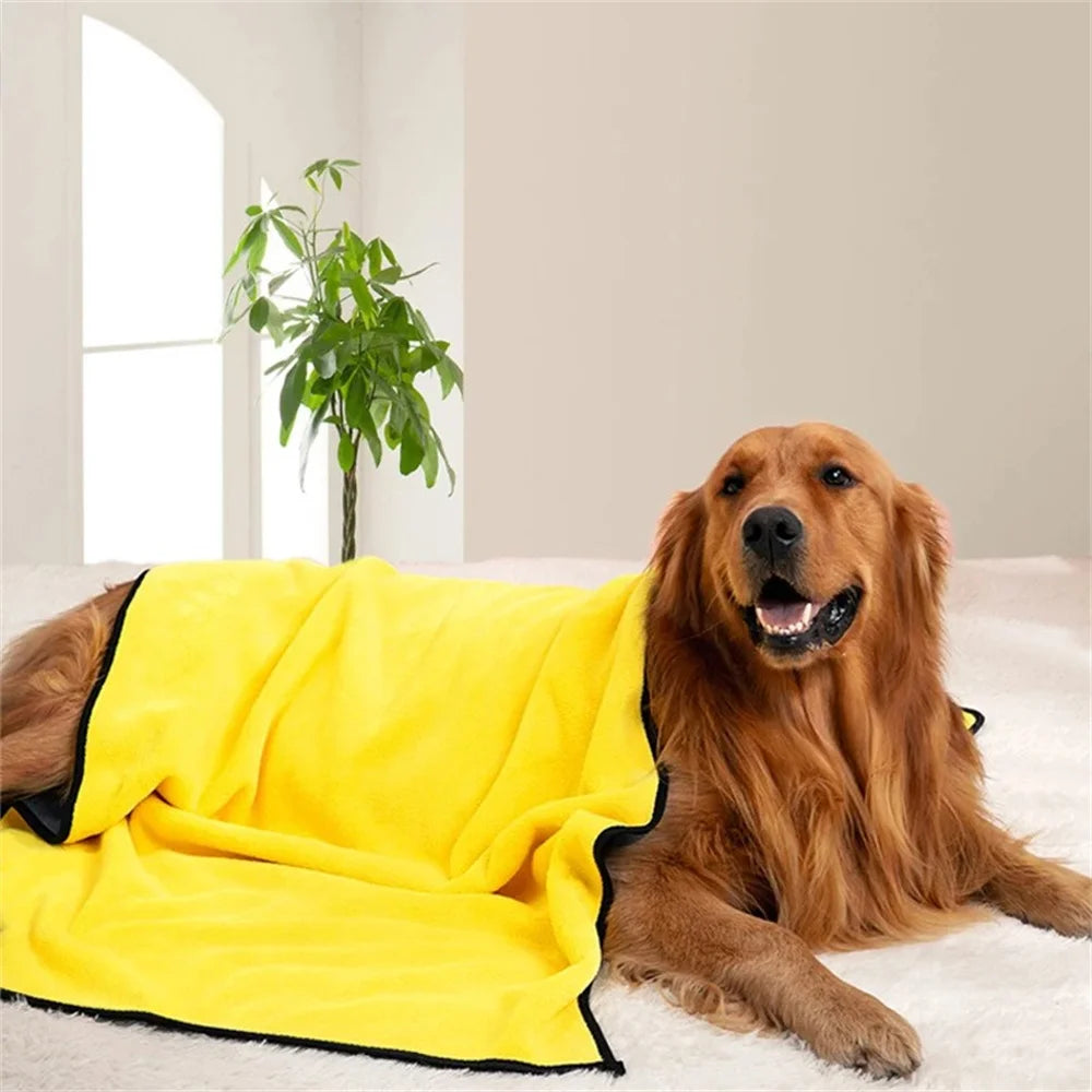 Pet Absorbent Towels Ultra-fine Fiber Dog Bath Towels Bathrobe Wiping Cloths Pet Cleaning Supplies