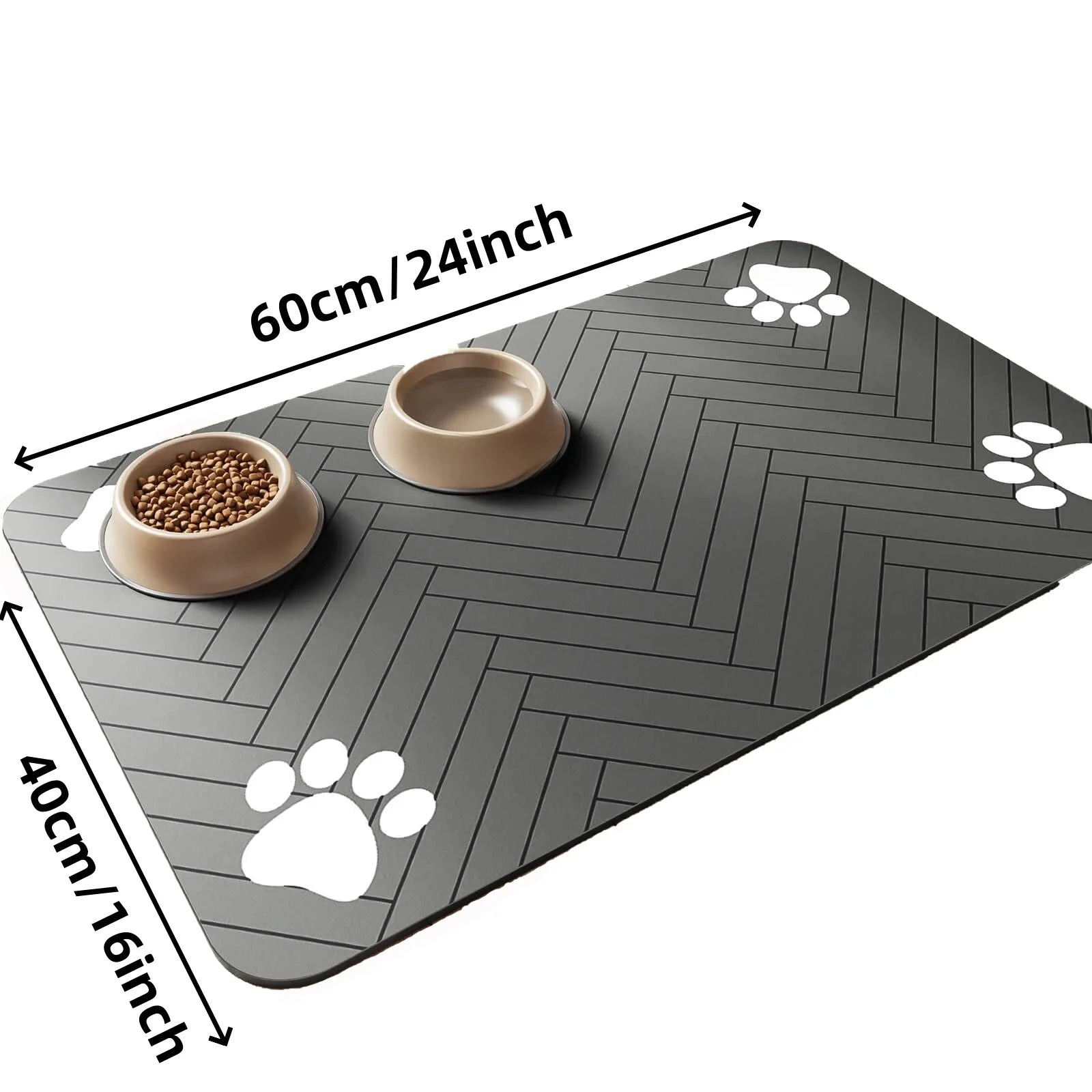 Waterproof Dog Food Mat – Heavy-Duty Non-Slip Feeding Tray with S/M Sizes for Messy Eaters, Durable Absorbent Diner Mat
