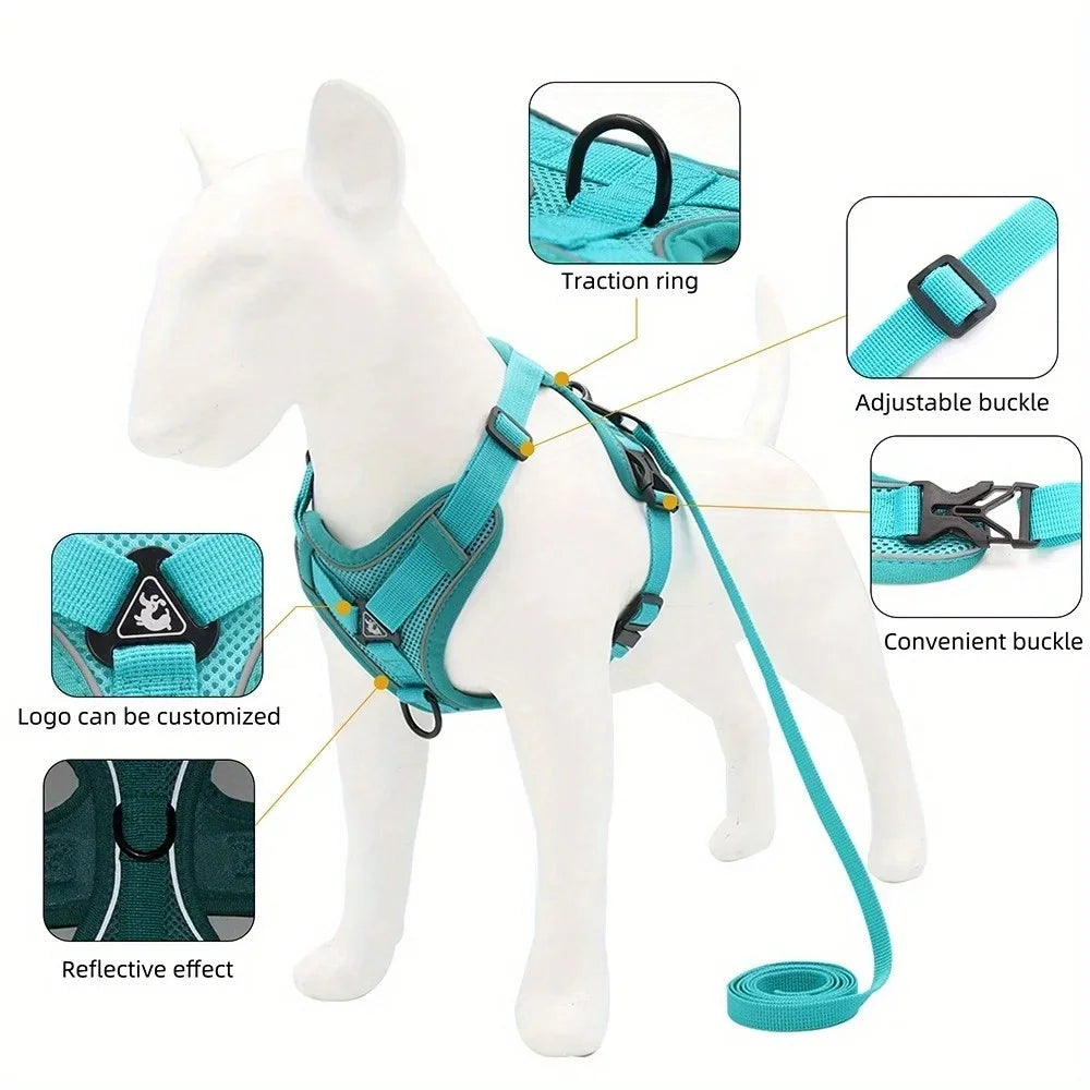 Cat Harness Vest Walking Lead Leash for Puppy Dogs Collar Polyester Adjustable Mesh Dog Harness for Small Medium Pet Accessories