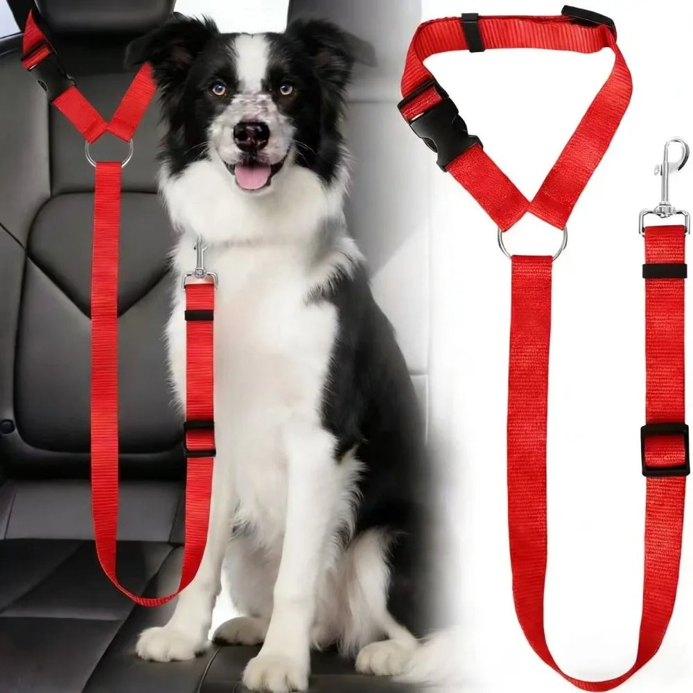1pc Pet Dog And Cat Seat Belt, Car Headrest Restraint, Adjustable Safety Rope, Car Seat Belt