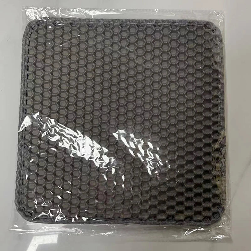 Cat Litter Mat 4 Size Large Honeycomb Double Layer Litter Trapping Non Slip Waterproof Urine Proof Cat Litter Box Kitten Beige