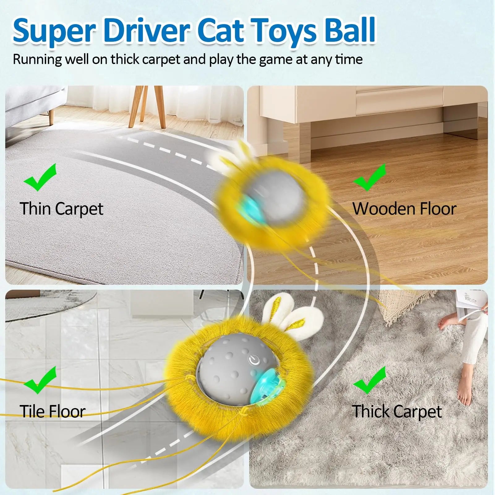 Sports Activated Interactive Cat Toy Indoor Cat with Automatic Moving Ball Toy Spinning Ball and Light Electric Cat Mouse Toys