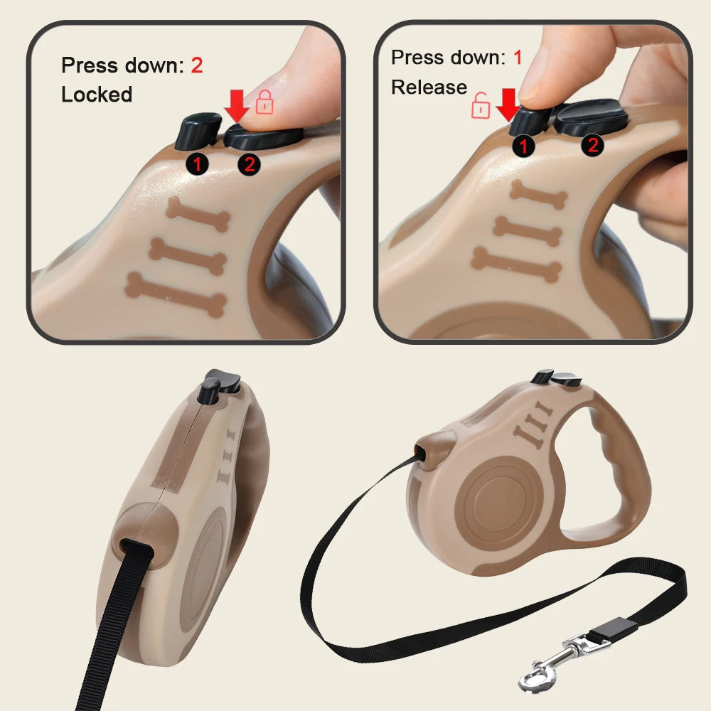 Automatic Dog Leash 3M 5M Retractable Extendable Rope for Small Dogs Accessories Outdoor Walking Hiking Puppy Cat Traction Belt