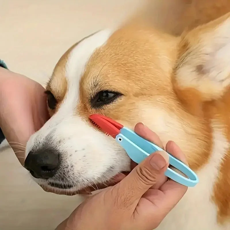 Pet Tear Stain Remover Comb - Gentle Eye Cleaning Brush for Dogs and Cats | Pet Grooming Tool