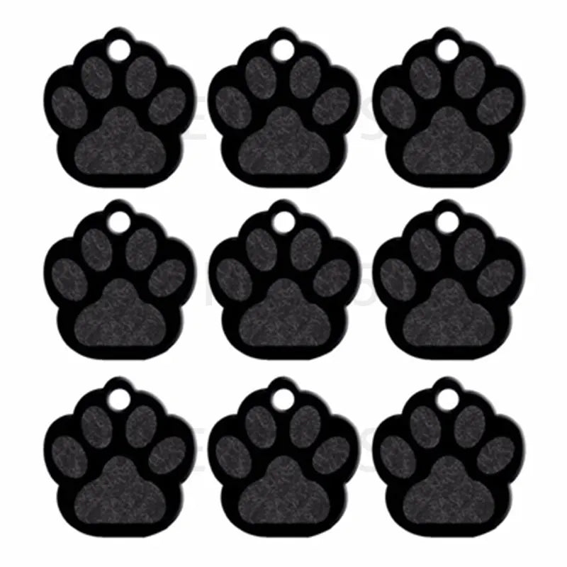 Wholesale 20Pcs PAW Shape 3D Exquisite Personalized Pet Dog ID Tags Custom Engraved Name Phone No. Cat For Dog  Pet Accessories