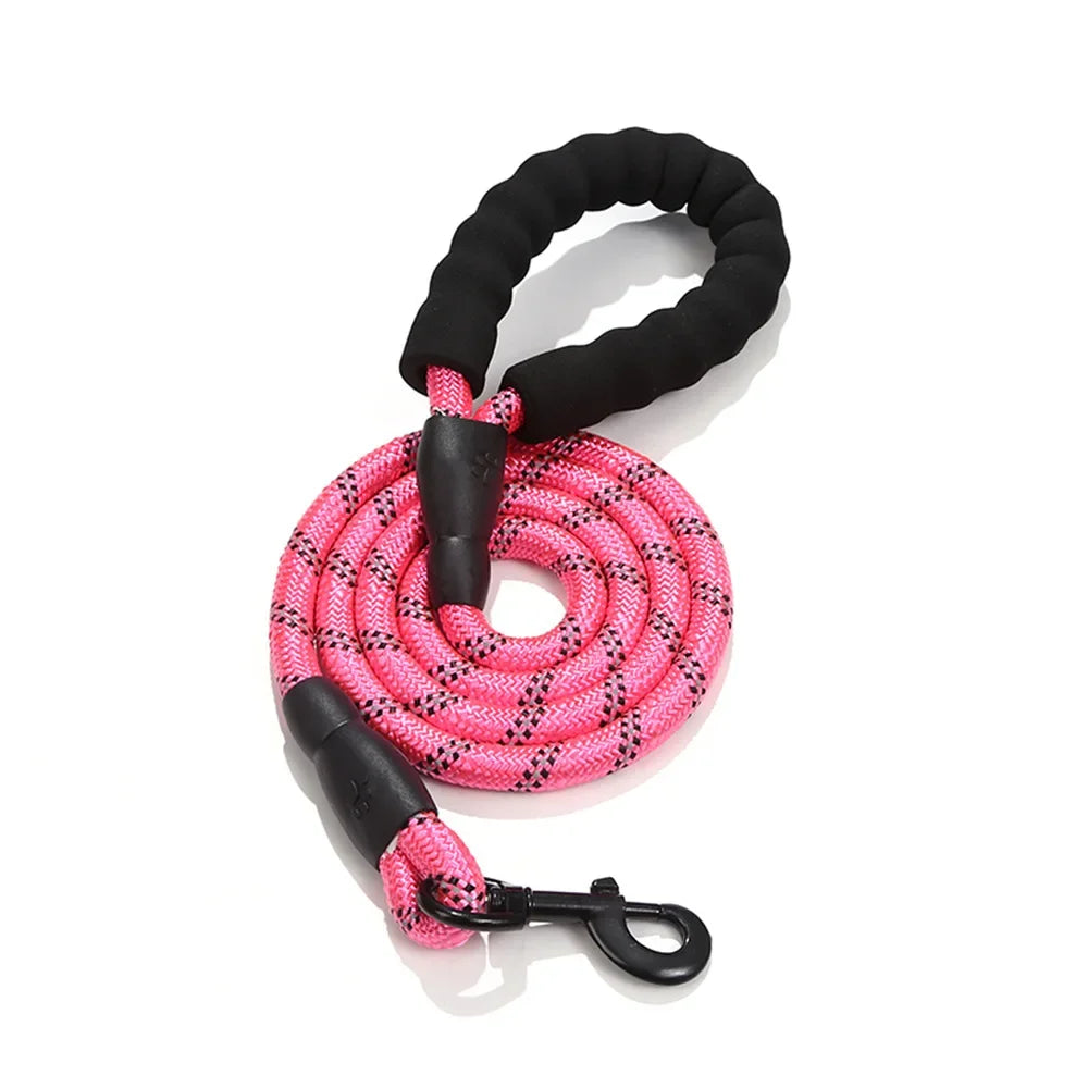 Reflective Nylon Strong Leashes for Dogs Soft Handle Dog Leash Reinforced Leash for Small Medium Large Dogs Big Dog Supplies