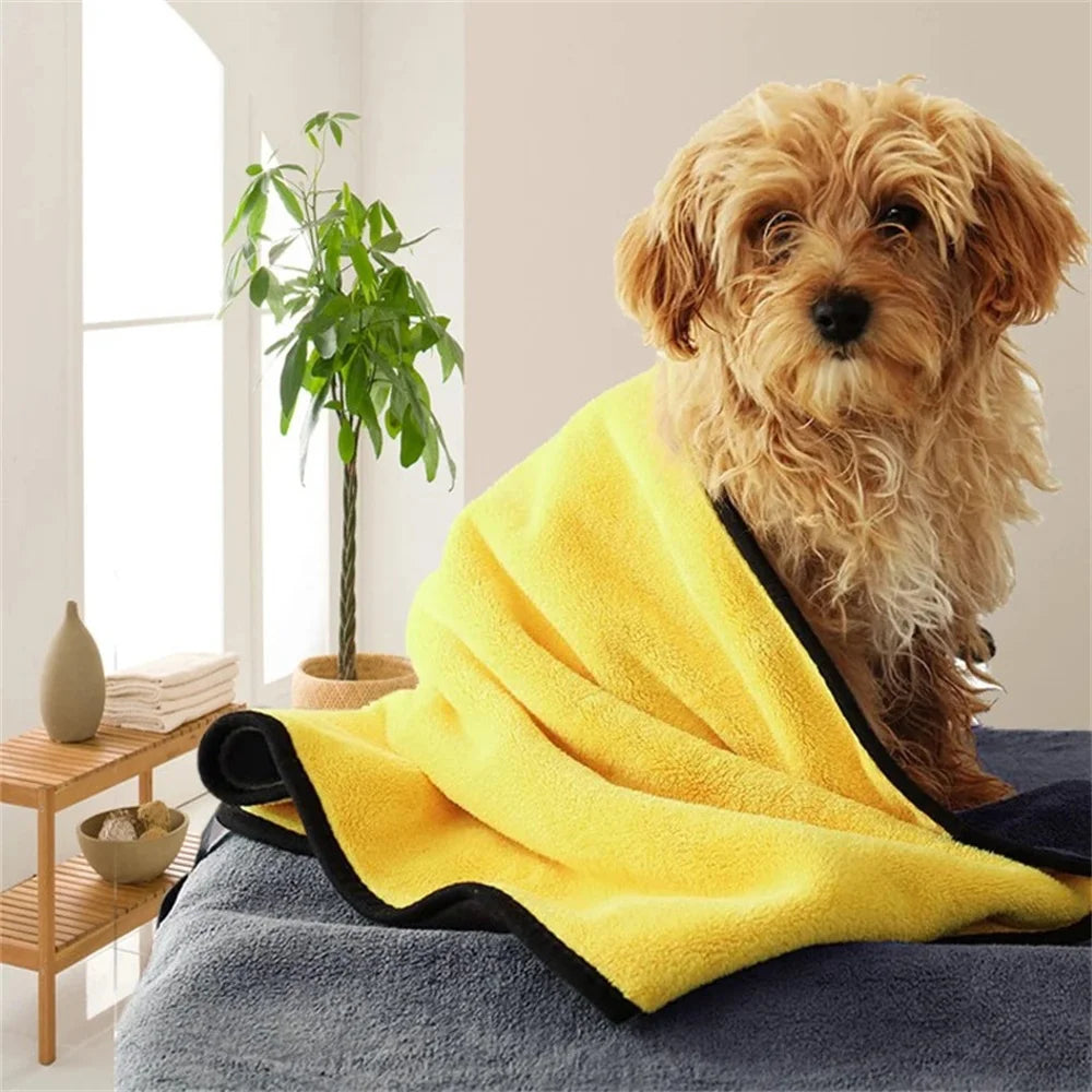 Pet Absorbent Towels Ultra-fine Fiber Dog Bath Towels Bathrobe Wiping Cloths Pet Cleaning Supplies