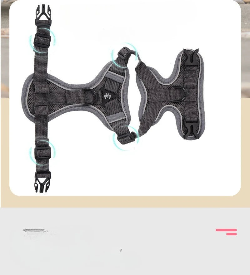 New No Pull Dog Harness and Leash Set Adjustable Pet Harness Vest for Small Dogs Cats Reflective Dog Chest Strap Lead Walking