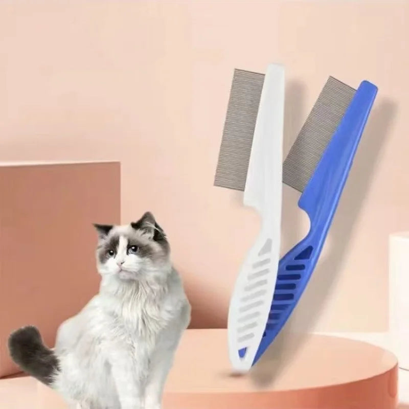 Pet Hair Shedding Comb Stainless Steel Flea Comb for Cat Dog Comfortable Pet Flea Hair Grooming Comb Dog Cat Fur Removal Brush