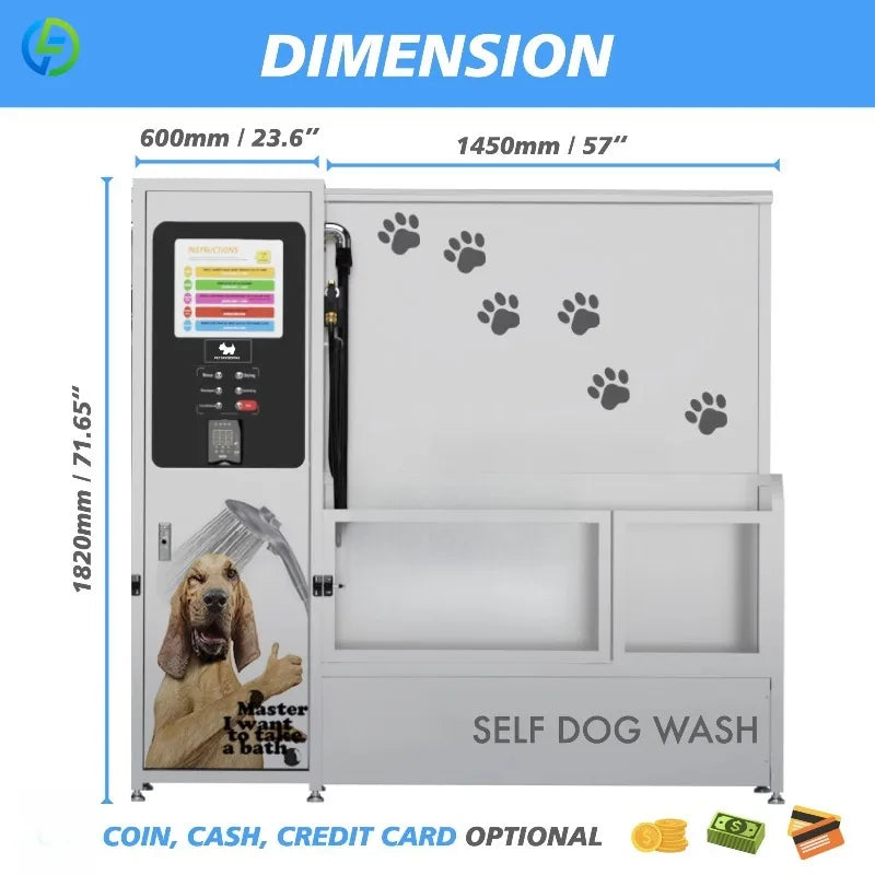Customized Factory Wholesale Eco-Friendly Automatic Dog Stainless Steel Pet Machine Cats Stainless Steel Dog Washing Station