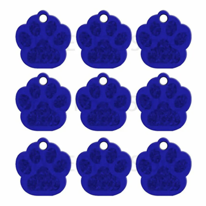 Wholesale 20Pcs PAW Shape 3D Exquisite Personalized Pet Dog ID Tags Custom Engraved Name Phone No. Cat For Dog  Pet Accessories