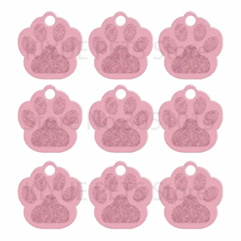 Wholesale 20Pcs PAW Shape 3D Exquisite Personalized Pet Dog ID Tags Custom Engraved Name Phone No. Cat For Dog  Pet Accessories