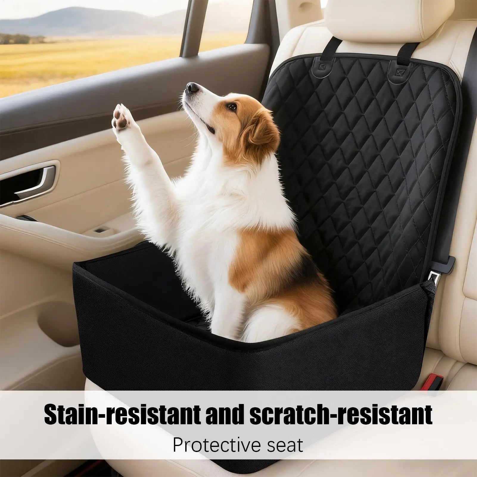 Portable Dog Car Seat Waterproof Back Seat Extender for Dogs Protector Cushion Carrier Cover Easy Clean for Bed Barrier Backseat