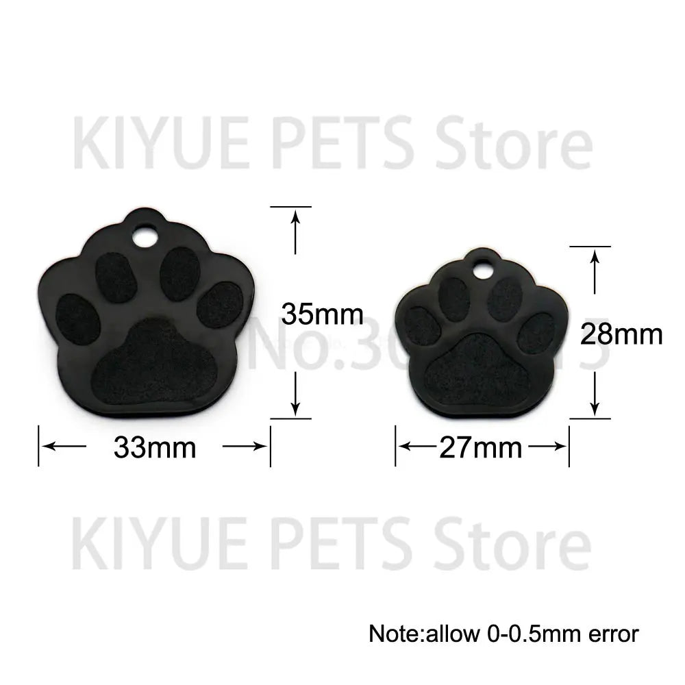 Wholesale 20Pcs PAW Shape 3D Exquisite Personalized Pet Dog ID Tags Custom Engraved Name Phone No. Cat For Dog  Pet Accessories