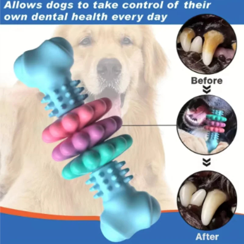 Dog Chew Toy Resistant Bite Sturdy Toothbrush Bone Interactive Puppy Game Toy For Small Medium Large Dogs Pet Accessories