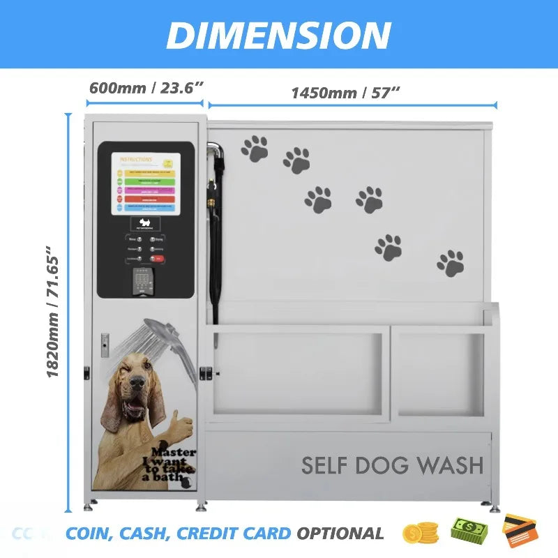 Customized Factory Wholesale Eco-Friendly Automatic Dog Stainless Steel Pet Machine Cats Stainless Steel Dog Washing Station