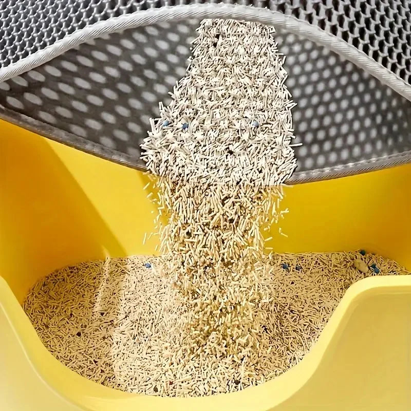 Cat Litter Mat 4 Size Large Honeycomb Double Layer Litter Trapping Non Slip Waterproof Urine Proof Cat Litter Box Kitten Beige