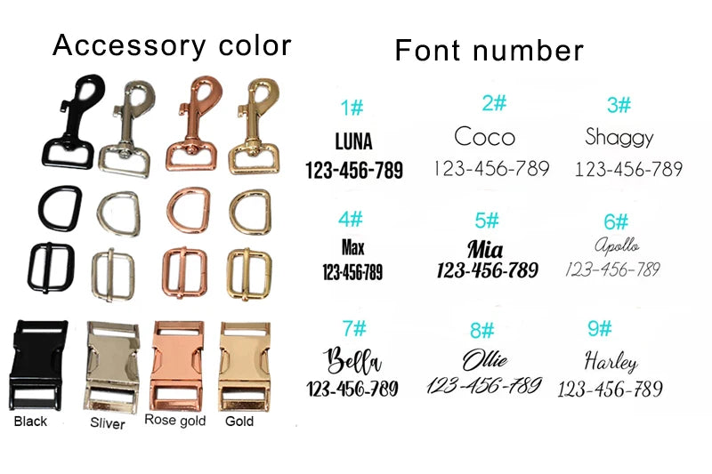 Velvet Collar Free Engrave Dog Collar Leash For Medium Big Pet Necklace Dog Accessories Dog Collars