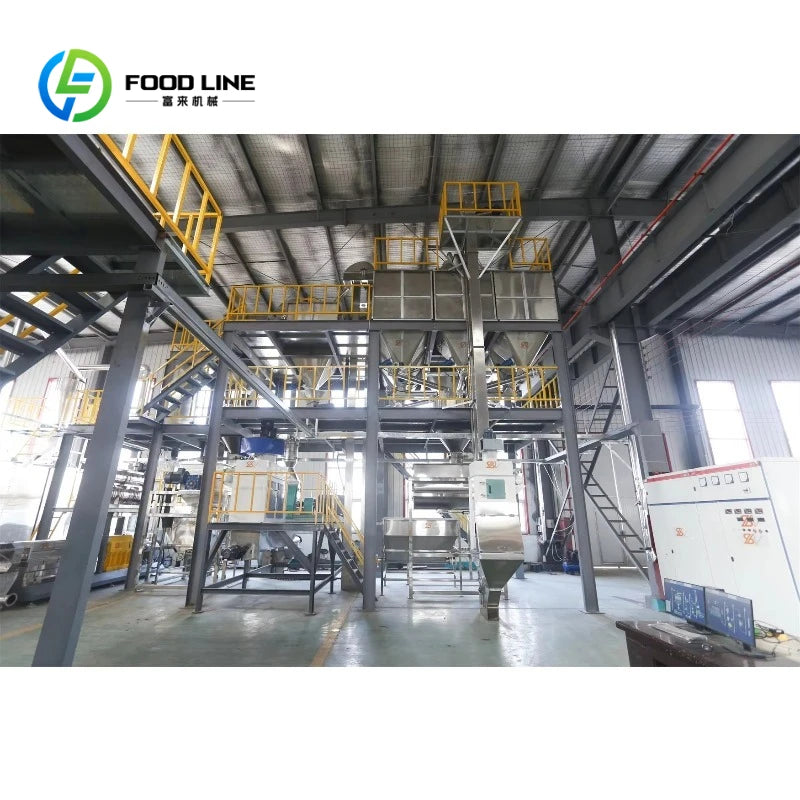 4-6Tph multi-purpose three-screw extrusion pet food making machine full production line dog cat fish food making machine